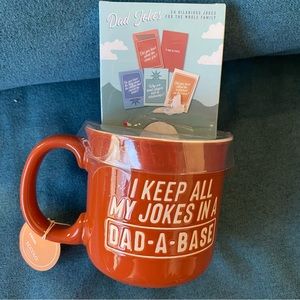NWT Eccolo | Brown Dad Jokes Coffee Mug and Joke Set